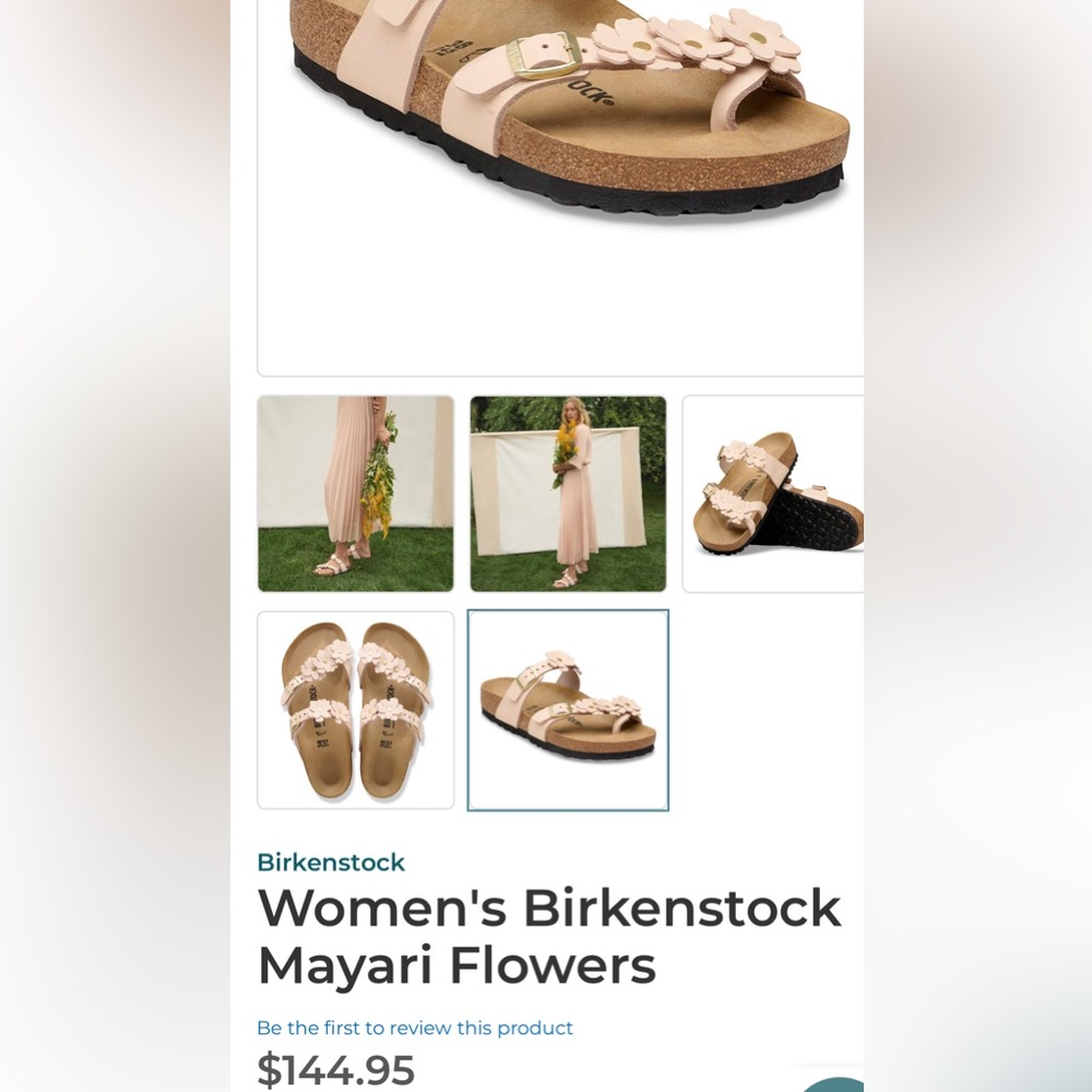 NWT Birkenstock Women's Mayari Flowers Sandal - Light Pink
